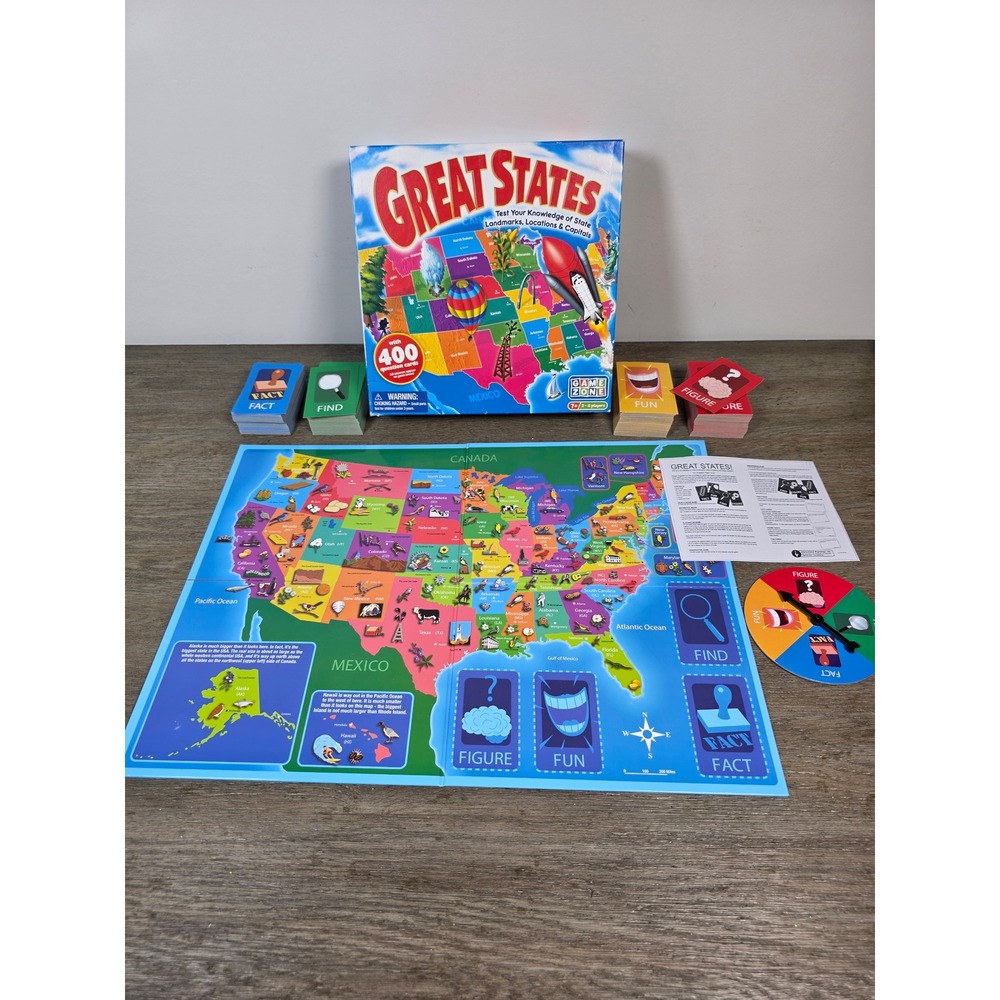 Great States Board Game Game Zone - Like New - MISSING TIMER